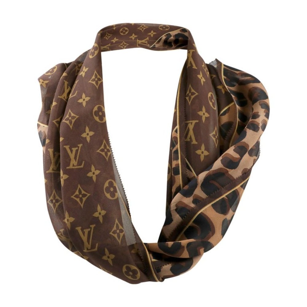 Louis Vuitton Chiffon Cheetah Skinny Scarf